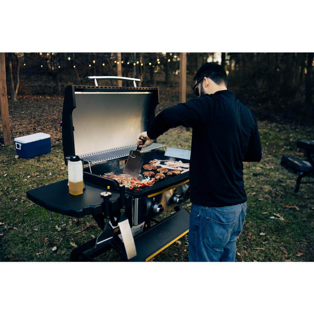 HALO Elite4B 36 in. 4-Burner 8 Zone Outdoor Propane Black Griddle Flat Top Grill