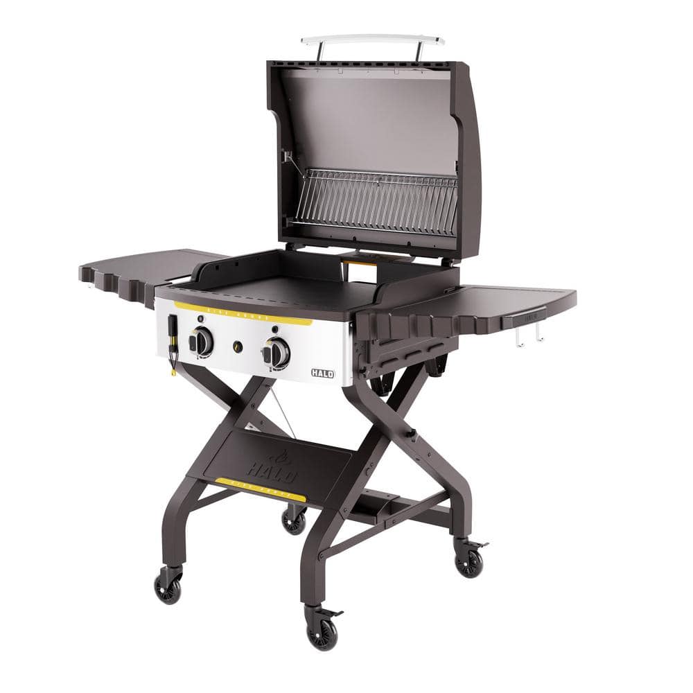 HALO Elite2B 2-Burner 4 Zone Outdoor Propane Black Griddle Flat Top Grill