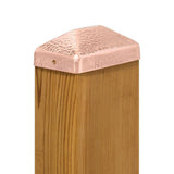 Protectyte 4 in. x 6 in. Hammered Copper Pyramid Slip Over Fence Post Cap