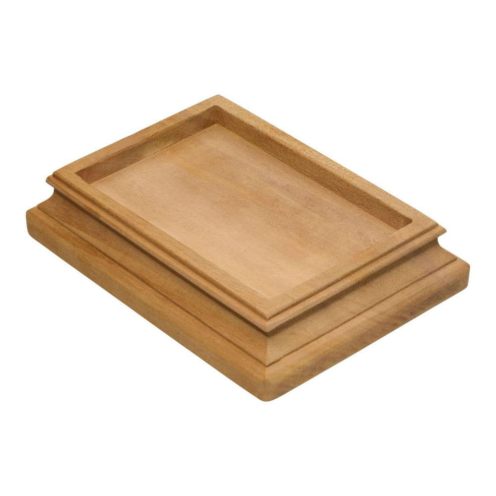 Protectyte Miterless 4 in. x 6 in. Mahogany Wood Flat Slip Over Fence Post Cap with Hammered Copper Pyramid