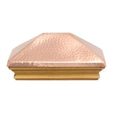 Protectyte Miterless 4 in. x 6 in. Mahogany Wood Flat Slip Over Fence Post Cap with Hammered Copper Pyramid