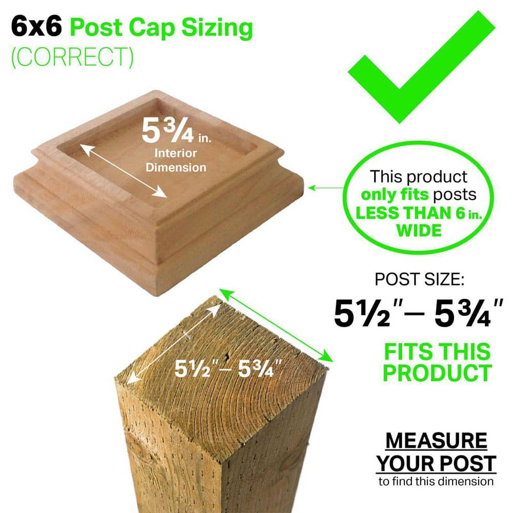Protectyte Miterless 6 in. x 6 in. Mahogany Wood Flat Slip Over Fence Post Cap with Hammered Copper Pyramid