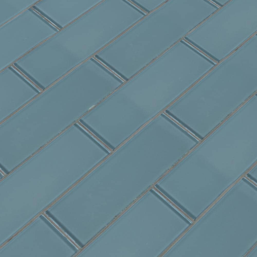MSI Harbor 3 in. x 9 in. x 8mm Glossy Glass Gray Subway Tile (3.8 sq. ft. / case)