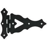 Hardware Essentials 10 in. Black Heavy Duty Ornamental T-Hinge (4-Pack)