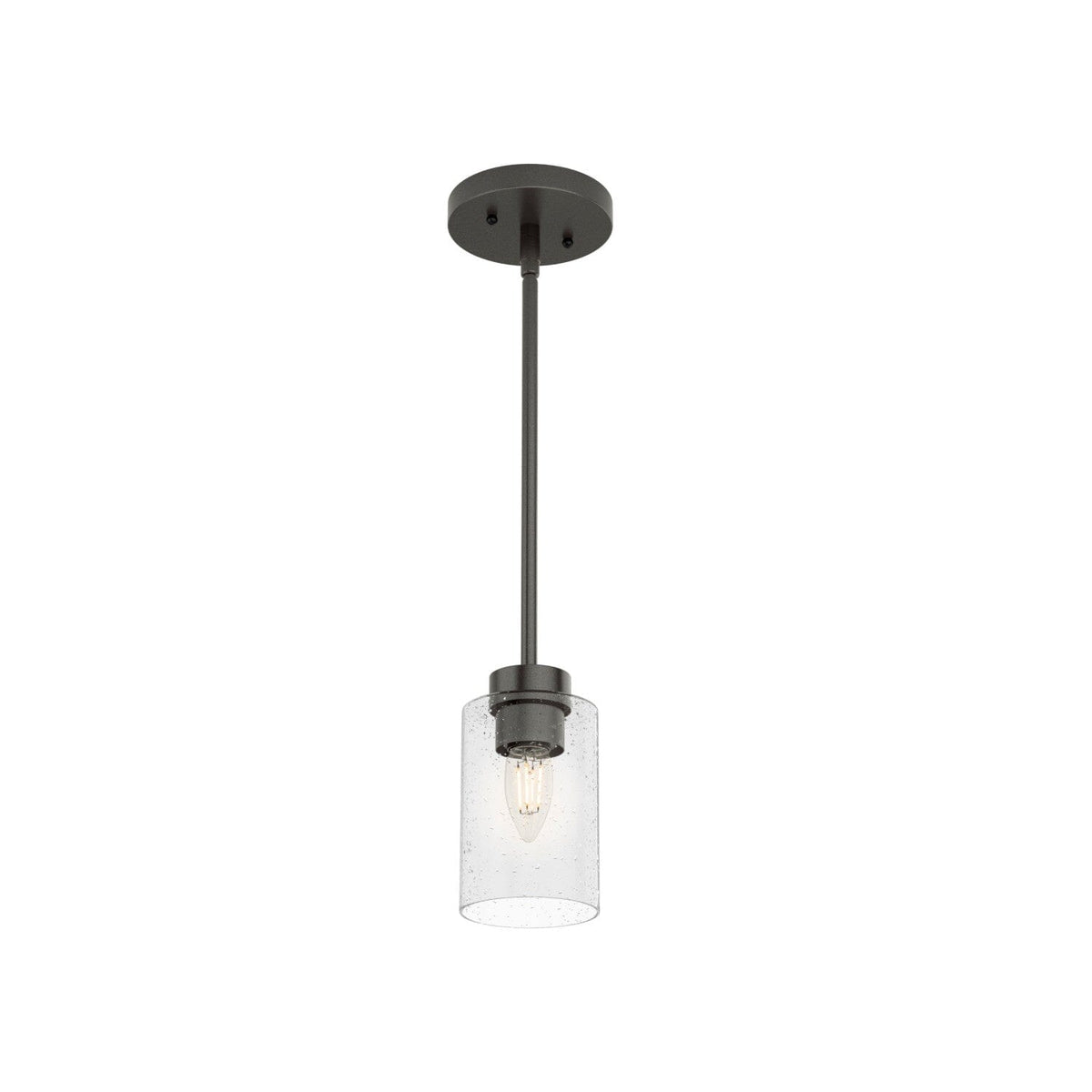 Hunter Hartland Noble Bronze Farmhouse Seeded Glass Jar LED Pendant Light