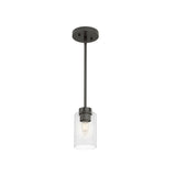 Hunter Hartland Noble Bronze Farmhouse Seeded Glass Jar LED Pendant Light
