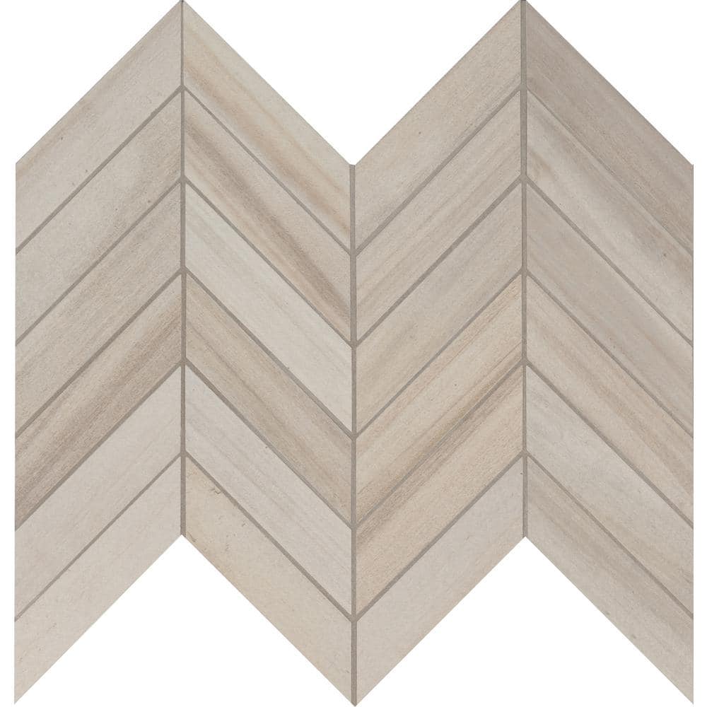 MSI Havenwood Dove Chevron 12 in. x 15 in. Matte Porcelain Mosaic Floor and Wall Tile (10 sq. ft./Case)
