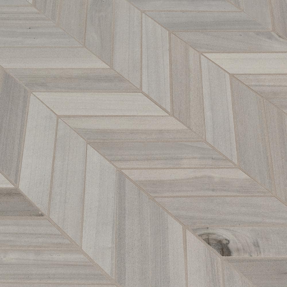 MSI Havenwood Platinum Chevron 12 in. x 15 in. Matte Porcelain Mosaic Floor and Wall Tile (10 sq. ft./Case)