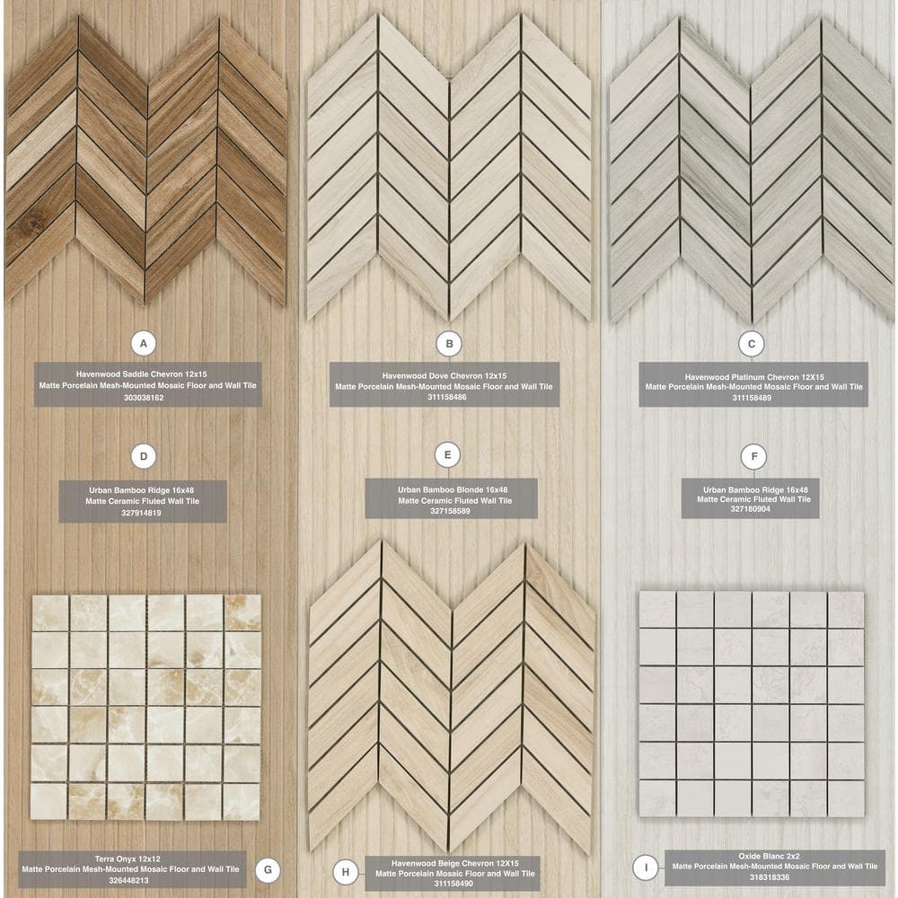 MSI Havenwood Platinum Chevron 12 in. x 15 in. Matte Porcelain Mosaic Floor and Wall Tile (10 sq. ft./Case)