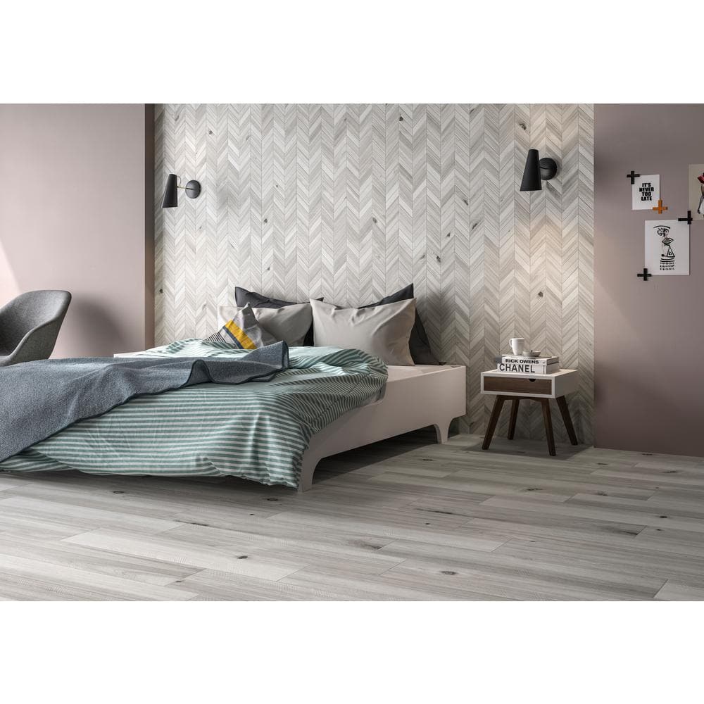 MSI Havenwood Platinum Chevron 12 in. x 15 in. Matte Porcelain Mosaic Floor and Wall Tile (10 sq. ft./Case)