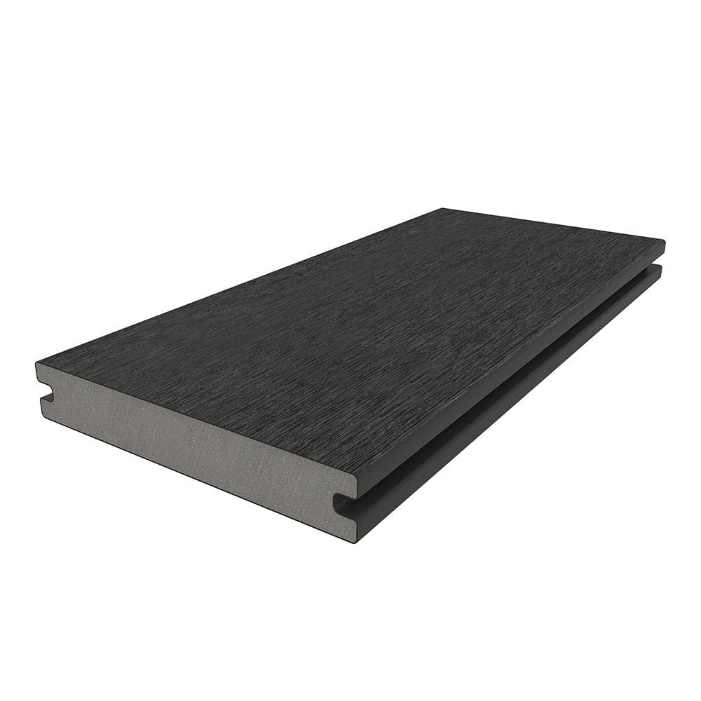 NewTechWood UltraShield Naturale Magellan 1 in. x 6 in. x 8 ft. Hawaiian Charcoal Solid with Groove Composite Decking Board