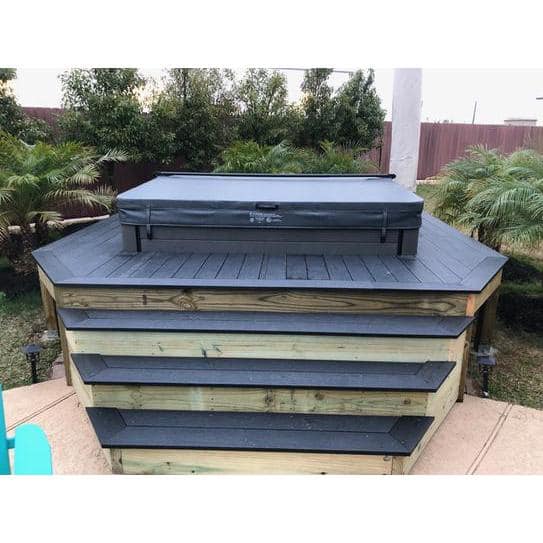 NewTechWood UltraShield Naturale Magellan 1 in. x 6 in. x 8 ft. Hawaiian Charcoal Solid with Groove Composite Decking Board