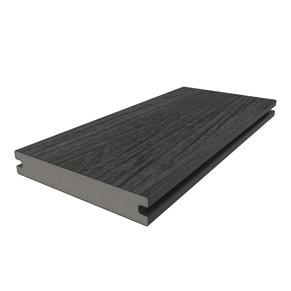 NewTechWood UltraShield Naturale Magellan 1 in. x 6 in. x 8 ft. Hawaiian Charcoal Solid with Groove Composite Decking Board