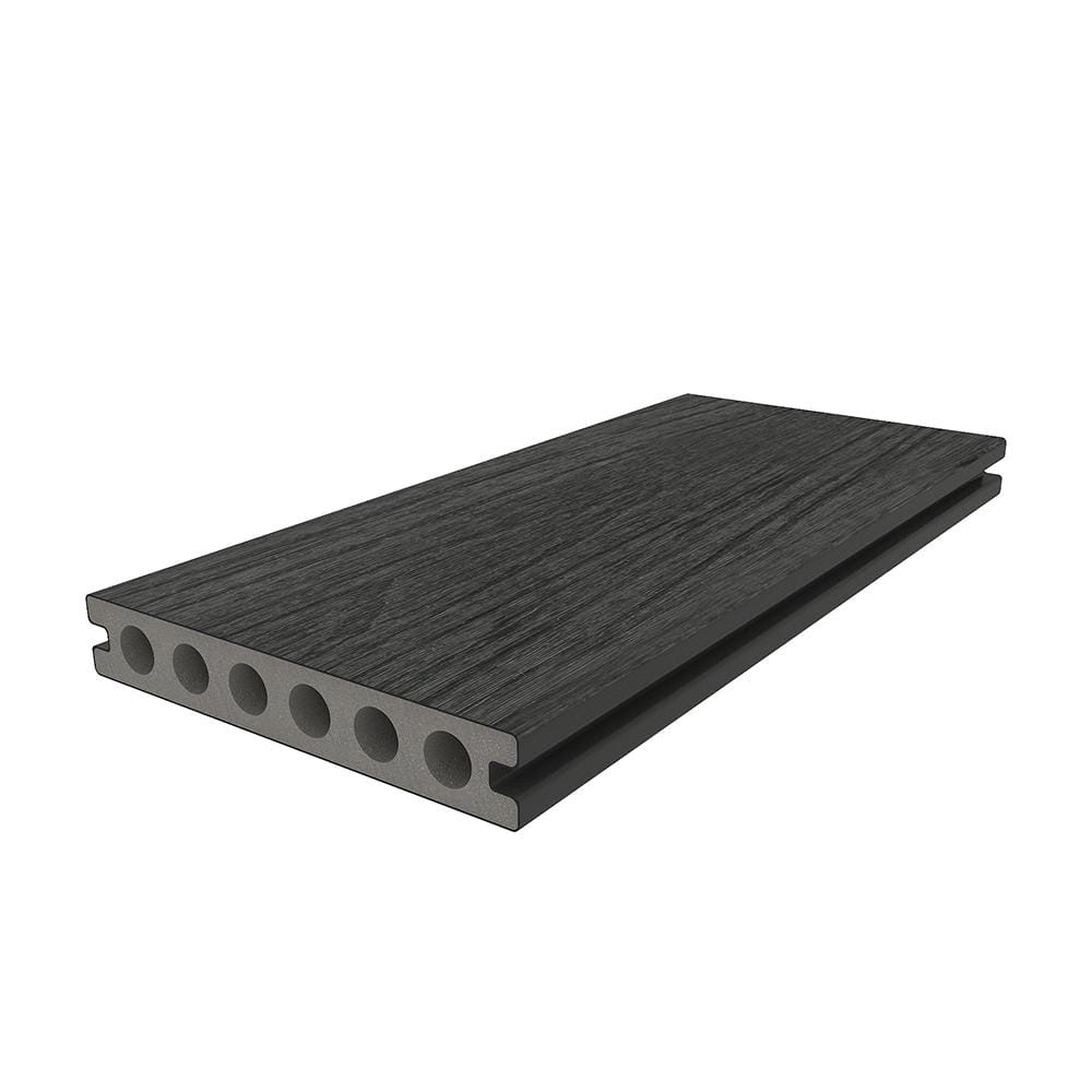 NewTechWood UltraShield Naturale Voyager 1 in. x 6 in. x 1 ft. Hawaiian Charcoal Hollow Composite Decking Board Sample