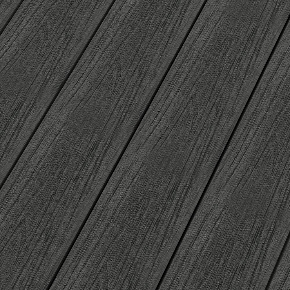 NewTechWood UltraShield Naturale Voyager 1 in. x 6 in. x 1 ft. Hawaiian Charcoal Hollow Composite Decking Board Sample