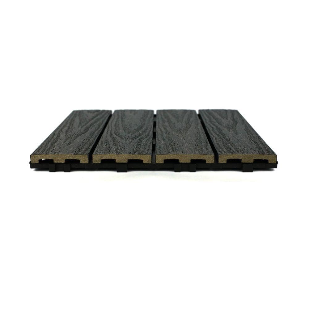 NewTechWood UltraShield Naturale 1 ft. x 1 ft. Quick Deck Outdoor Composite Deck Tile Sample in Hawaiian Charcoal