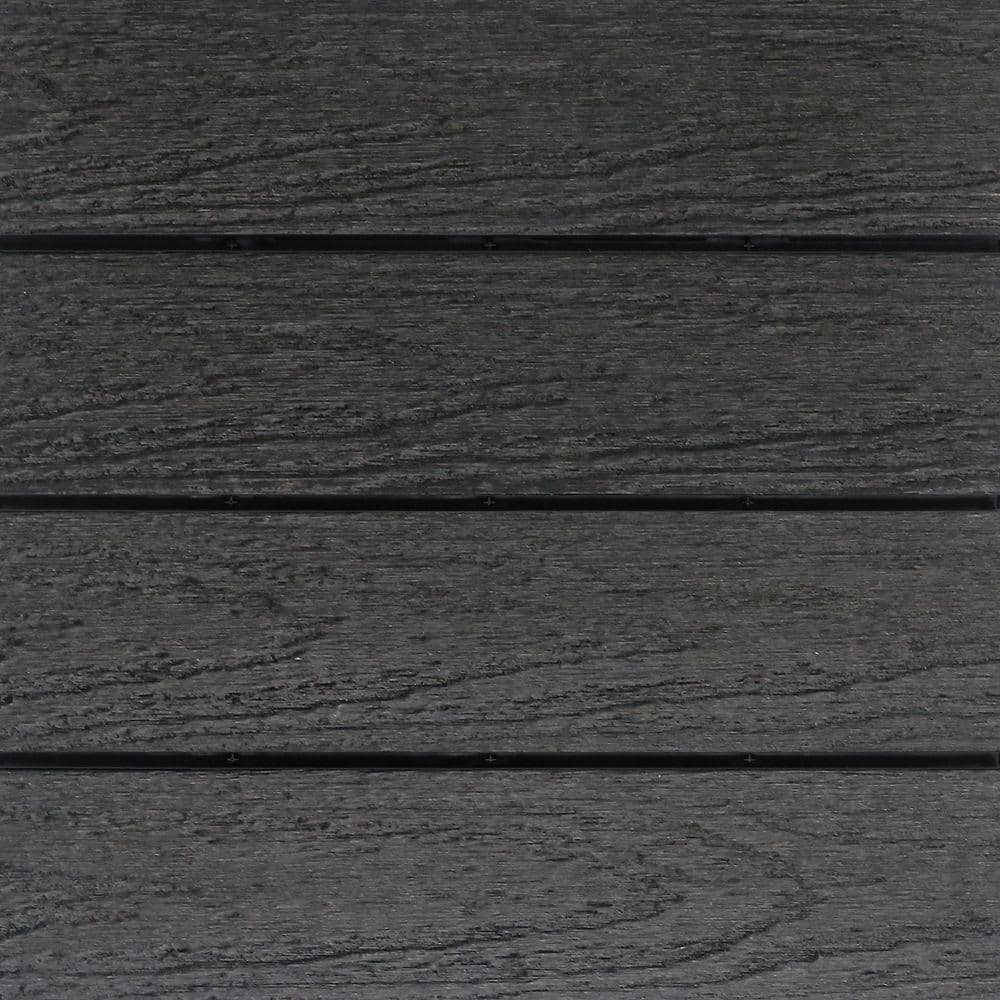 NewTechWood UltraShield Naturale 1 ft. x 1 ft. Quick Deck Outdoor Composite Deck Tile Sample in Hawaiian Charcoal