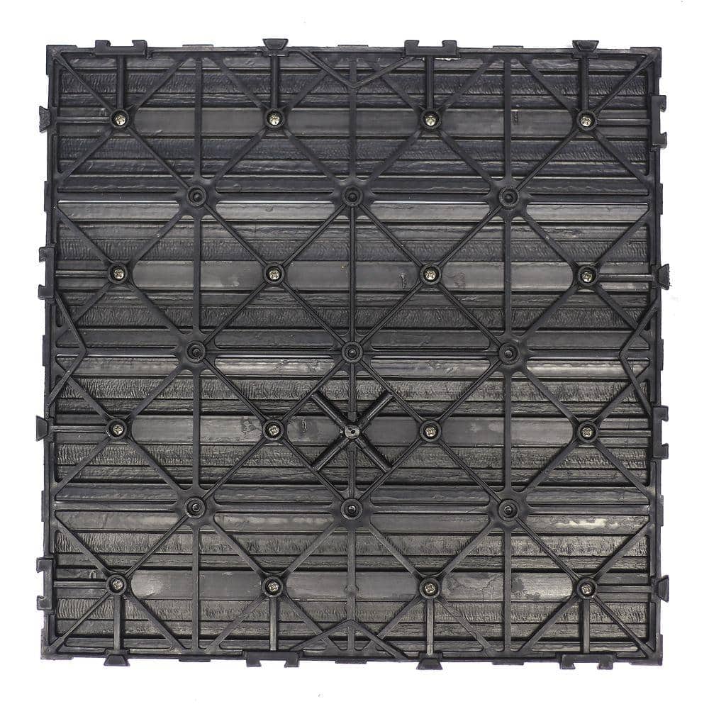 NewTechWood UltraShield Naturale 1 ft. x 1 ft. Quick Deck Outdoor Composite Deck Tile Sample in Hawaiian Charcoal