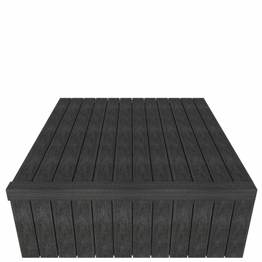 NewTechWood 1/6 ft. x 3 ft. Quick Deck Composite Deck Tile Stair Trim in Hawaiian Charcoal (2-Pieces per Box)