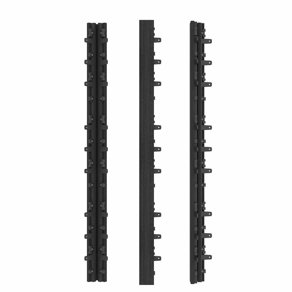 NewTechWood 1/6 ft. x 3 ft. Quick Deck Composite Deck Tile Stair Trim in Hawaiian Charcoal (2-Pieces per Box)