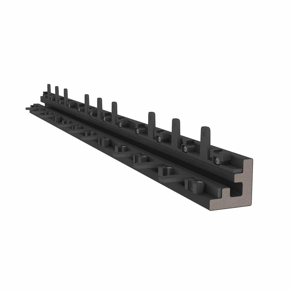 NewTechWood 1/6 ft. x 3 ft. Quick Deck Composite Deck Tile Stair Trim in Hawaiian Charcoal (2-Pieces per Box)