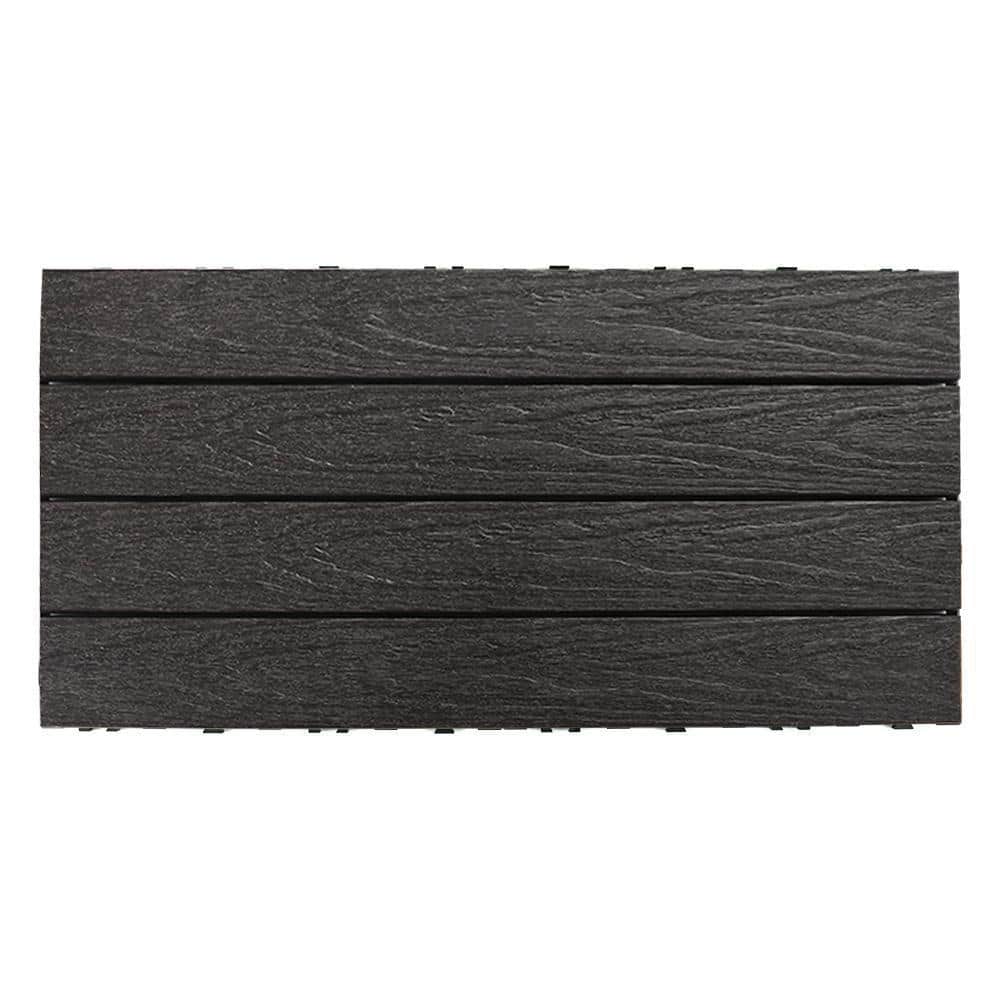 NewTechWood UltraShield Naturale 1 ft. x 2 ft. Quick Deck Outdoor Composite Deck Tile in Hawaiian Charcoal (20 sq. ft. per Box)