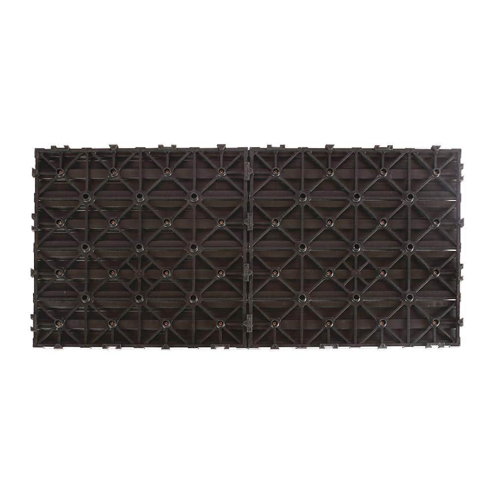 NewTechWood UltraShield Naturale 1 ft. x 2 ft. Quick Deck Outdoor Composite Deck Tile in Hawaiian Charcoal (20 sq. ft. per Box)