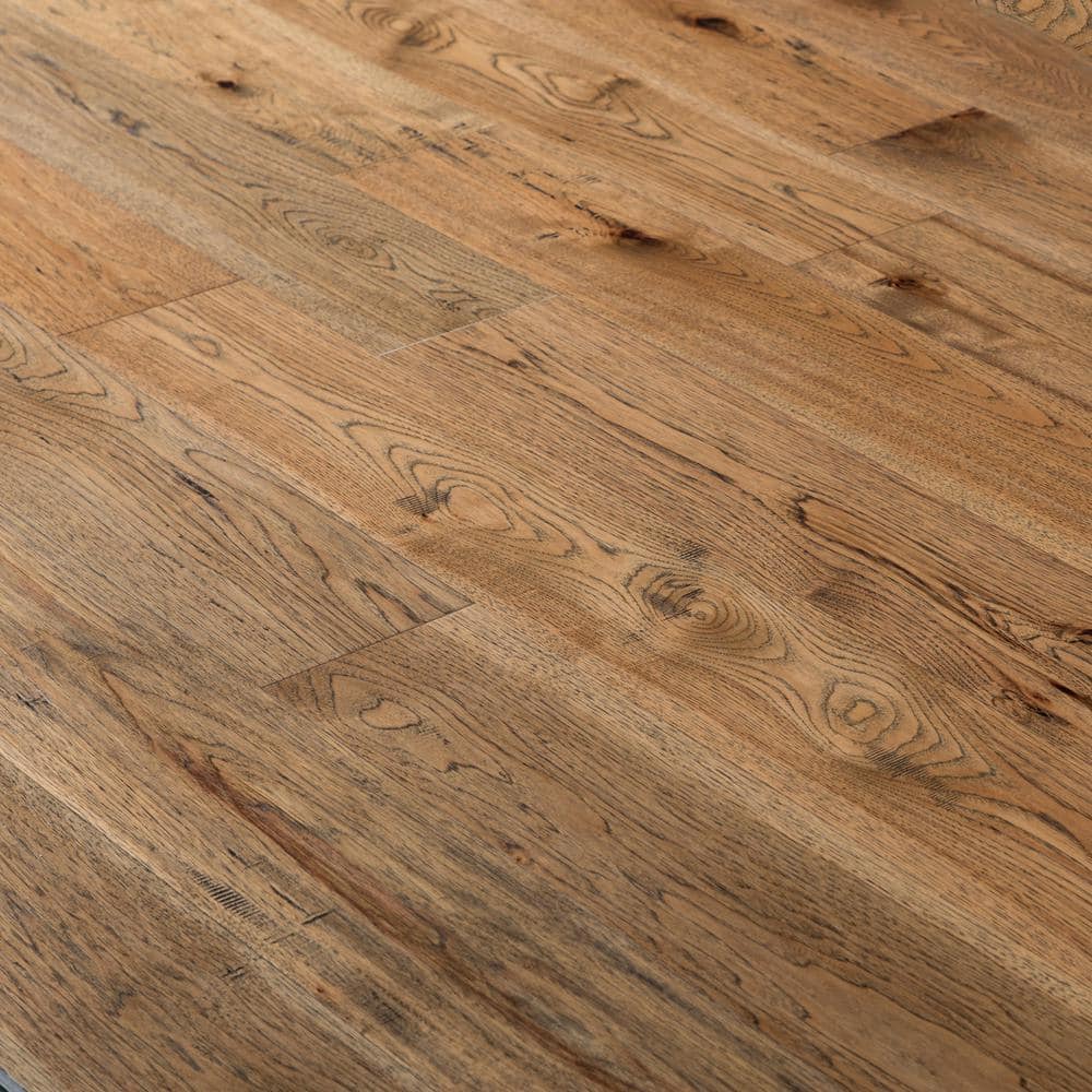 NATU Heirloom Distressed Hickory 3/8 in. T x 7.5 in. W Click Lock Brushed Engineered Hardwood Flooring (19.43 sq.ft./case)