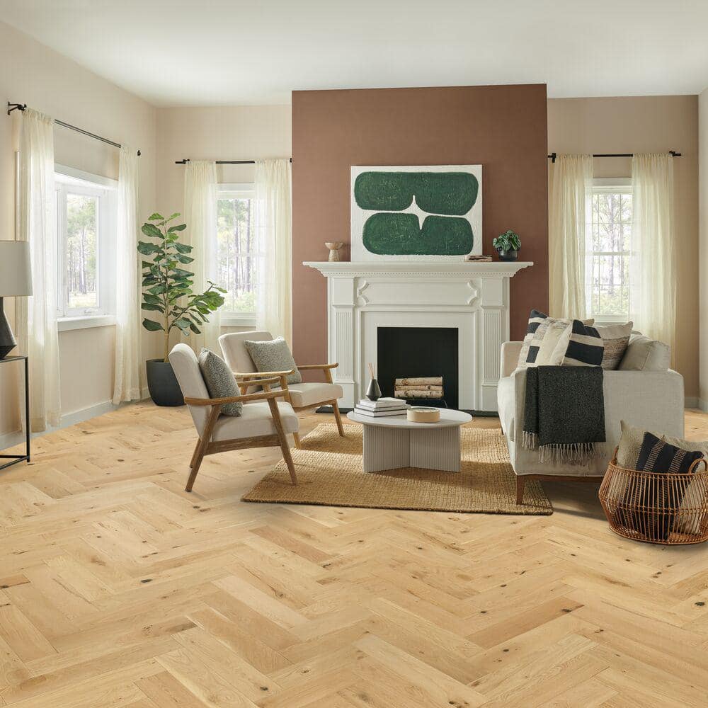 Bruce Time Honored Herringbone Aged Natural Oak 0.57 in.T x 4.72 in.W Click-Lock Engineered Hardwood Flooring(15.5sq.ft./Case)