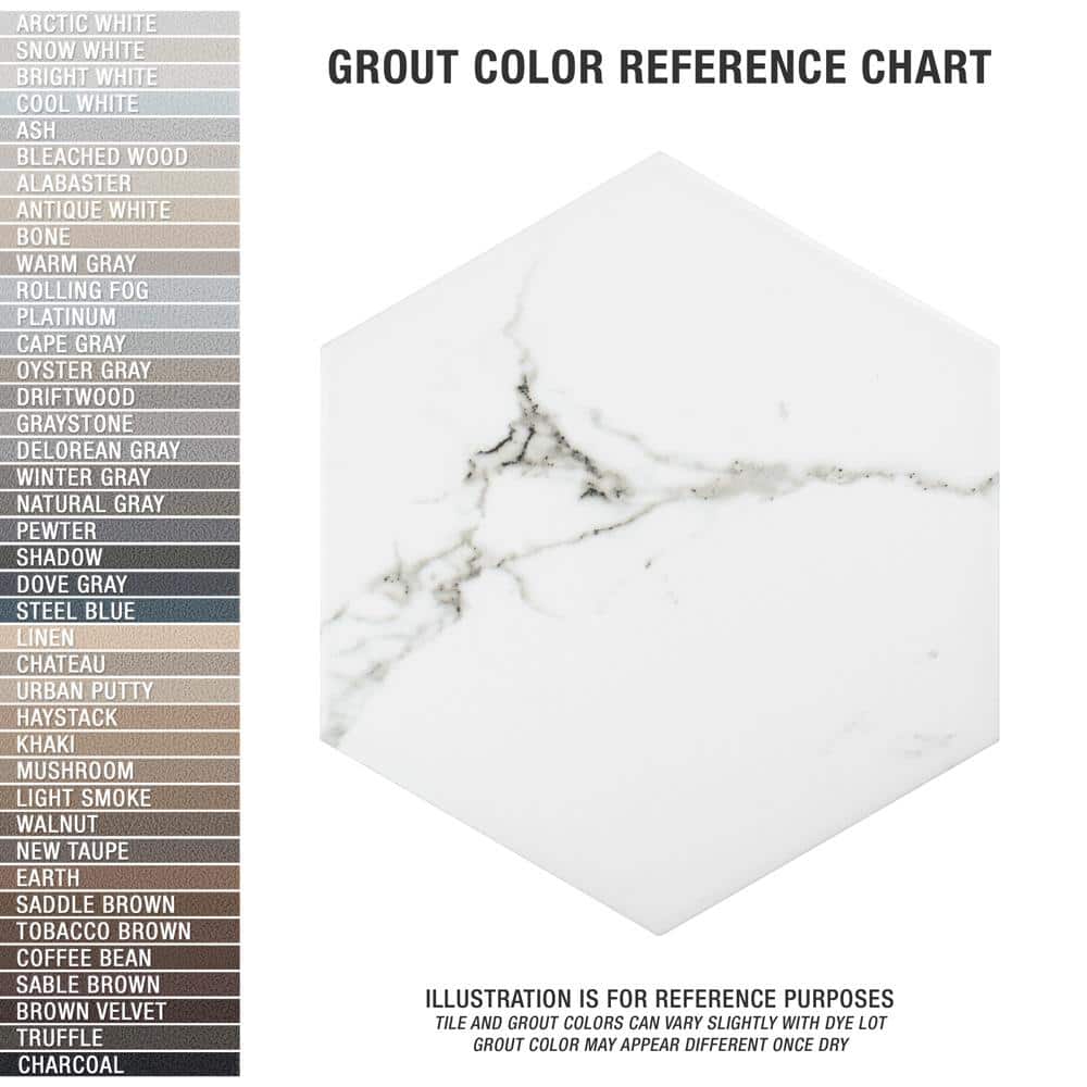 Merola Tile Timeless Calacatta Hex 8-5/8 in. x 9-7/8 in. Porcelain Floor and Wall Tile (11.56 sq. ft. / Case)