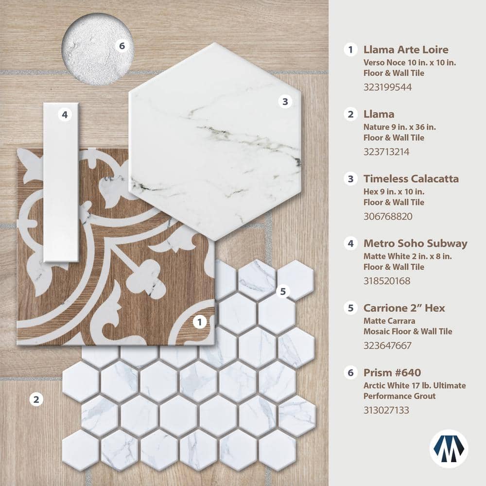 Merola Tile Timeless Calacatta Hex 8-5/8 in. x 9-7/8 in. Porcelain Floor and Wall Tile (11.56 sq. ft. / Case)