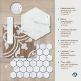Merola Tile Timeless Calacatta Hex 8-5/8 in. x 9-7/8 in. Porcelain Floor and Wall Tile (11.56 sq. ft. / Case)