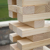 Hey! Play! Giant Wood Block Stacking Game Jumbo Pine Wood Blocks Outdoor Backyard Entertainment for the Family and Kids (54-Piece)