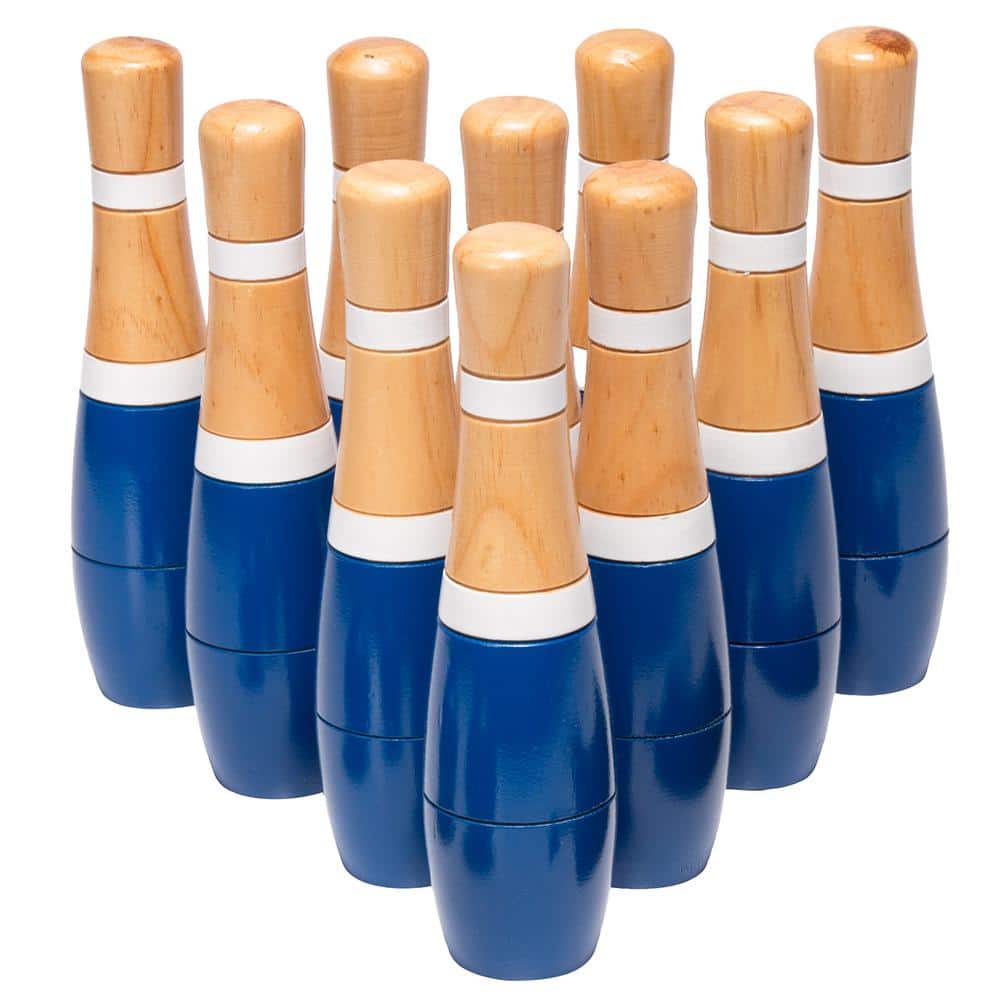 Hey! Play! 8 in. Wooden Lawn Bowling Set