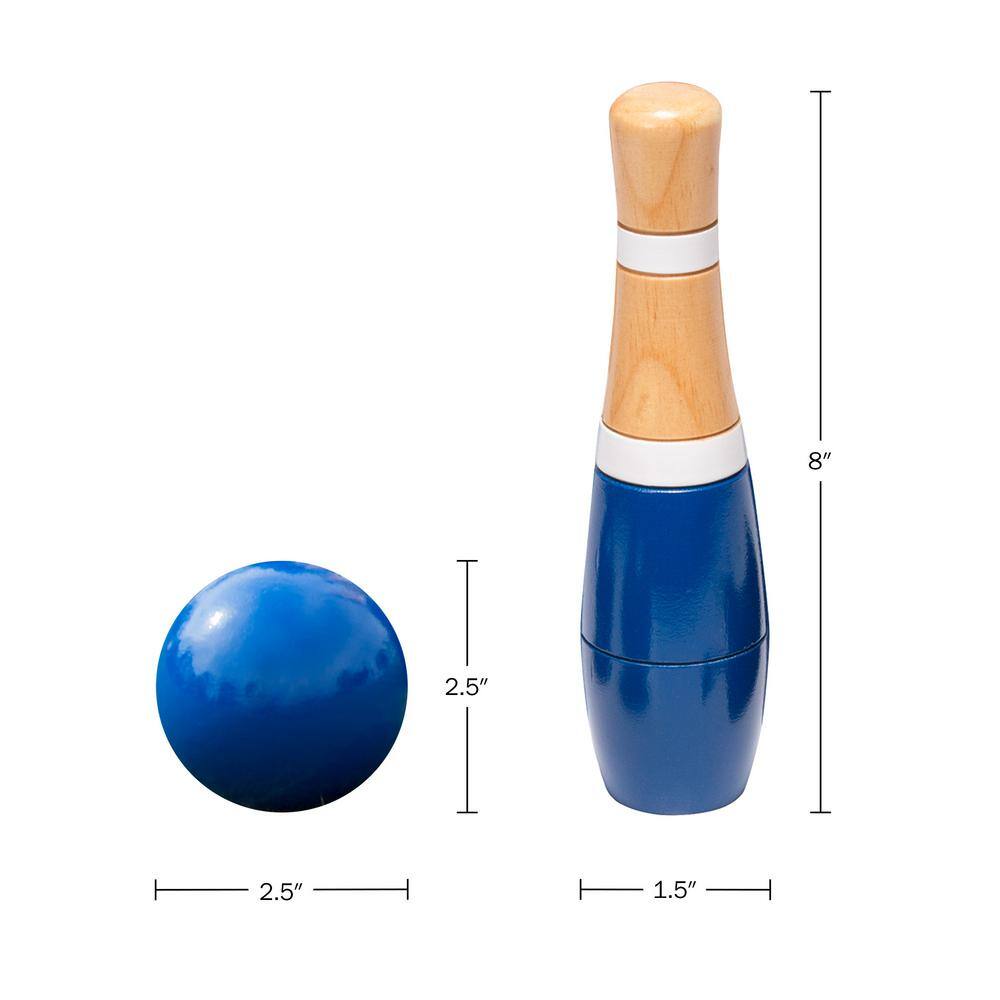 Hey! Play! 8 in. Wooden Lawn Bowling Set