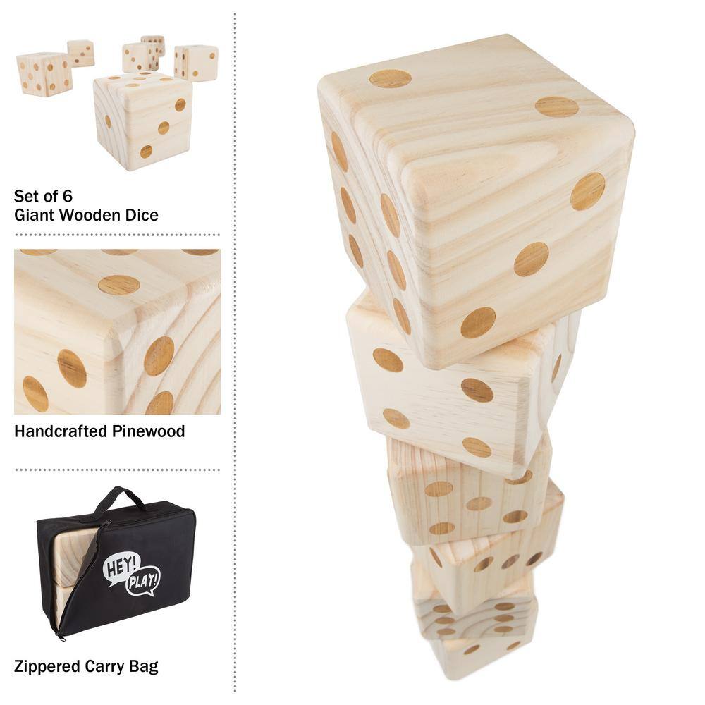 Hey! Play! Outdoor Games of Large Dice and Lawn Bowling Game (Set of 2) (6-Pack)