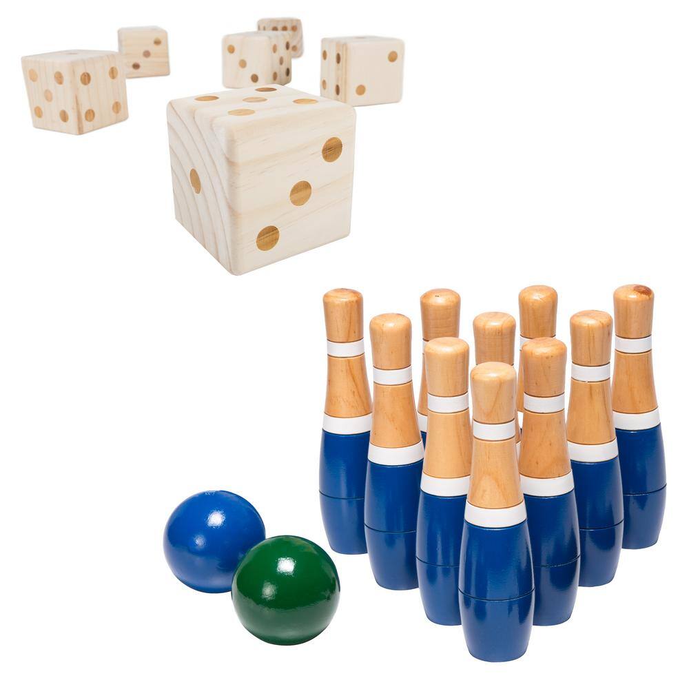 Hey! Play! Outdoor Games of Large Dice and Lawn Bowling Game (Set of 2) (6-Pack)