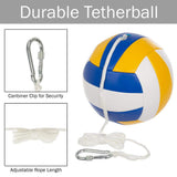 Hey! Play! Portable Tetherball Complete Outdoor Game Set with Base, Ball, Pump, Cord & Stakes