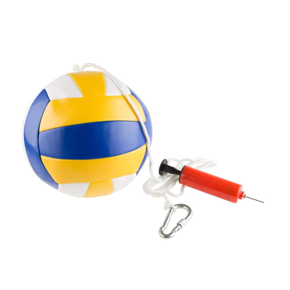 Hey! Play! Portable Tetherball Complete Outdoor Game Set with Base, Ball, Pump, Cord & Stakes