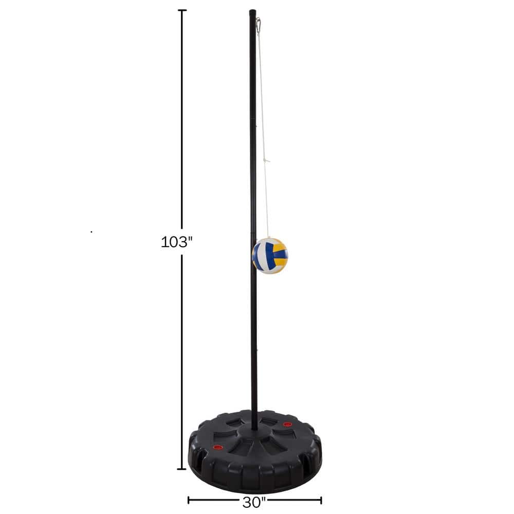 Hey! Play! Portable Tetherball Complete Outdoor Game Set with Base, Ball, Pump, Cord & Stakes