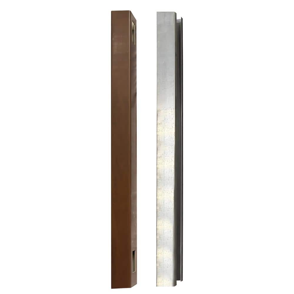 CREATIVE SURFACES Woodgrain Vinyl Hickory Fence Post with Aluminum Insert, 5x5x8 ft.