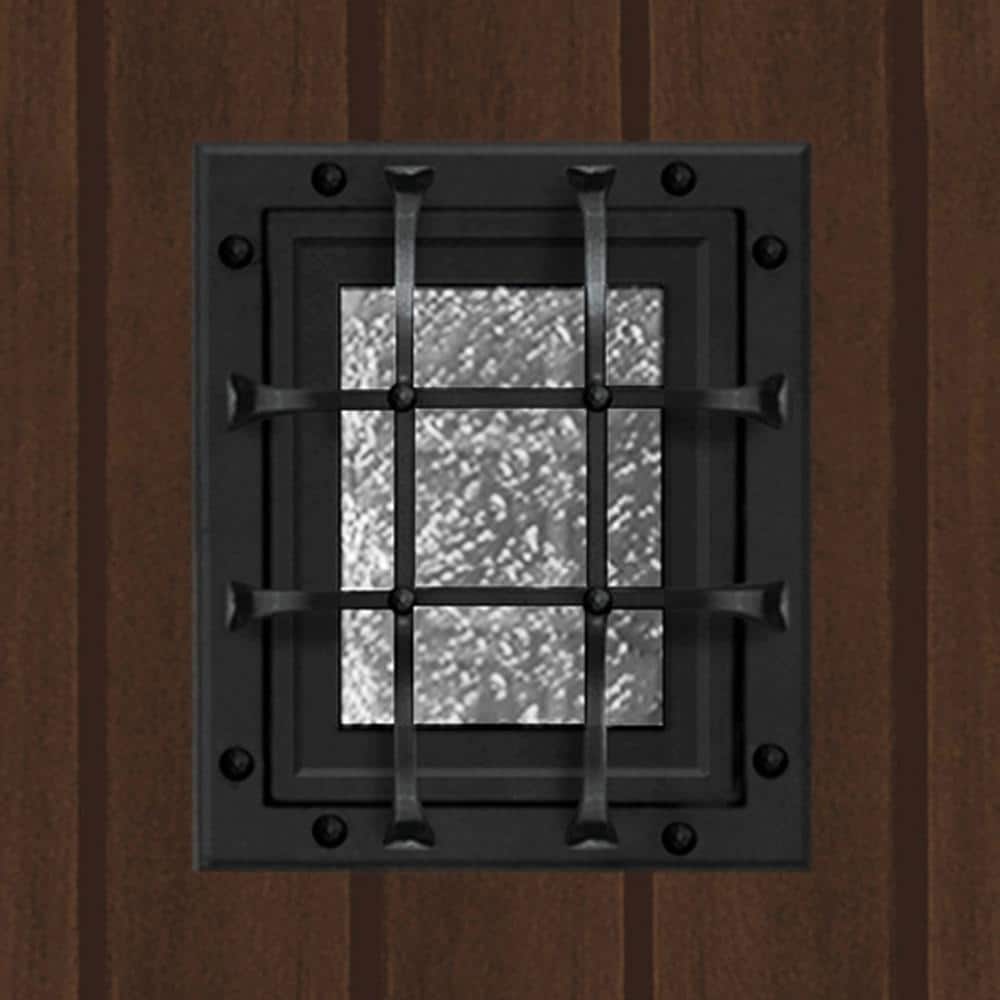 Steves & Sons Regency 68 in. x 80 in. 2-Panel Plank Cavalier Speakeasy Left-Hand Inswing Hickory Fiberglass Prehung Front Door with Double 14 in. Sidelites