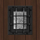 Steves & Sons Regency 68 in. x 80 in. 2-Panel Plank Cavalier Speakeasy Left-Hand Inswing Hickory Fiberglass Prehung Front Door with Double 14 in. Sidelites