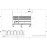 Extreme Tools THD Series 55 in. 12-Drawer Roller Cabinet Tool Chest in Black