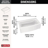 Delta Classic 500 Curve 60 in. x 32 in. Soaking Bathtub with Right Drain in High Gloss White