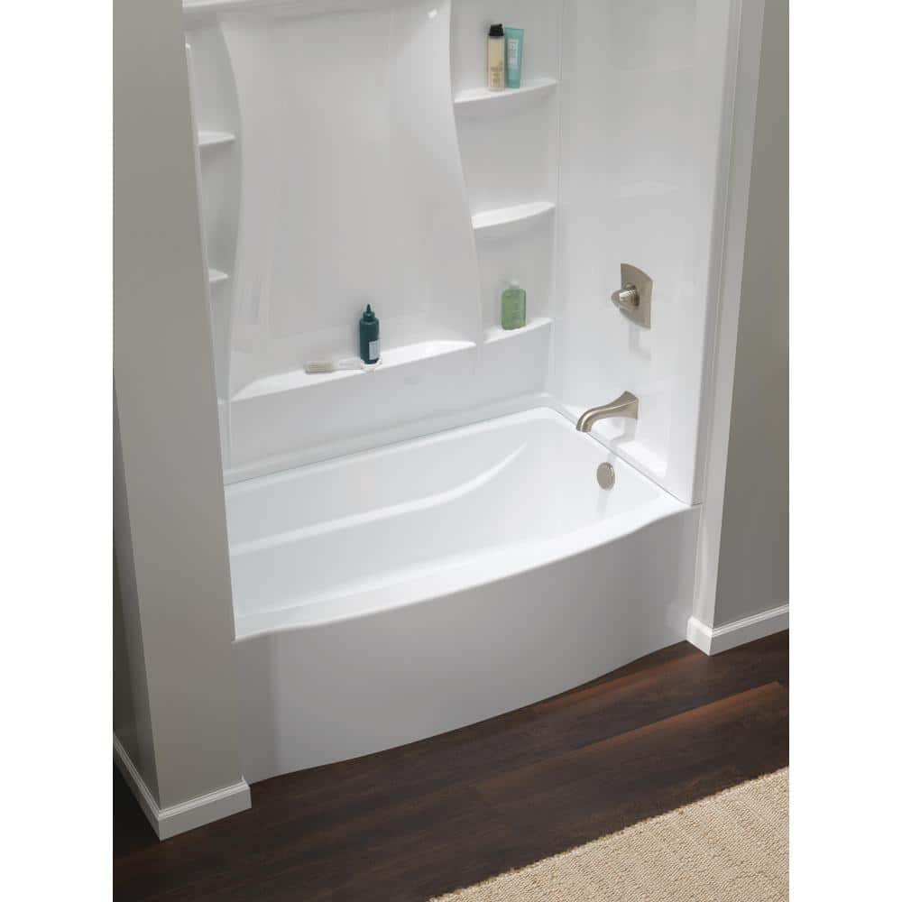Delta Classic 500 Curve 60 in. x 32 in. Soaking Bathtub with Right Drain in High Gloss White