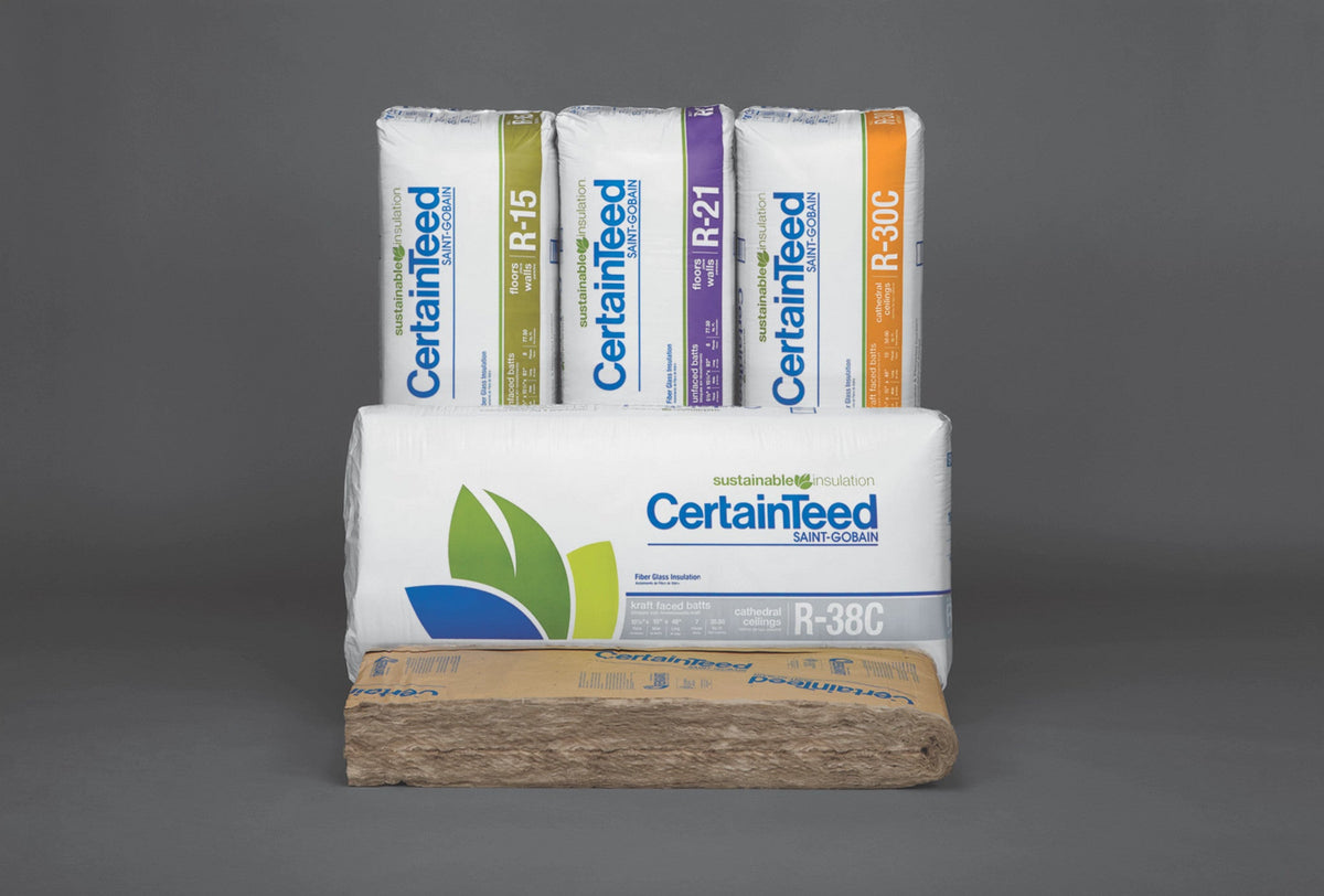 CertainTeed R-11 Kraft Faced Fiberglass Batt Insulation, 15 in x 105 in (175 sq ft)
