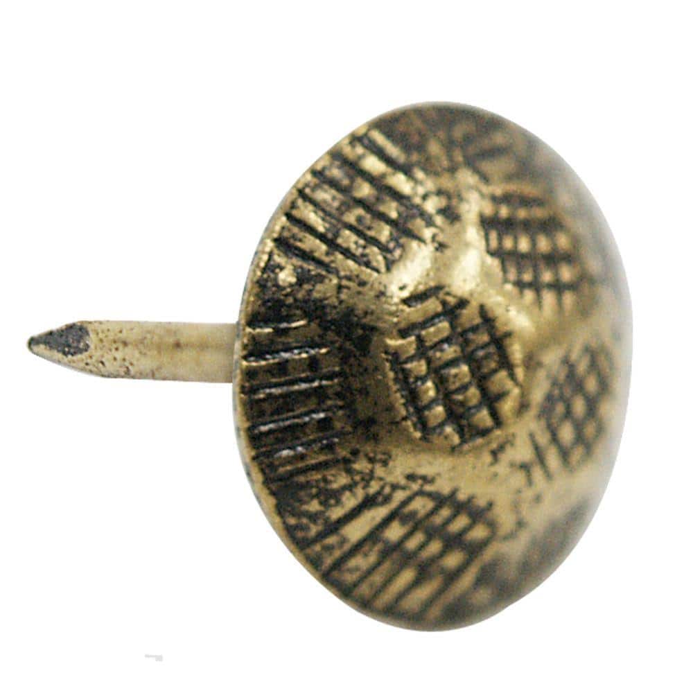 Hillman No. 9 Antique Brass Upholstery/Furniture Nails, 25-Pack