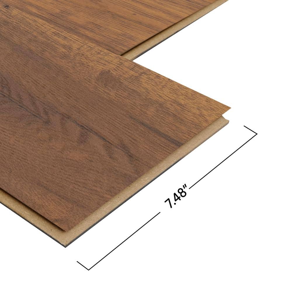 Pergo Outlast+ Hobbs Amber Hickory 12 mm T x 7.4 in. W Waterproof Laminate Wood Flooring (19.63 sq.ft./case)