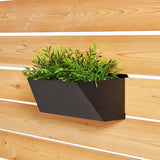 HOFT 15 in. Black Medium Steel Planter